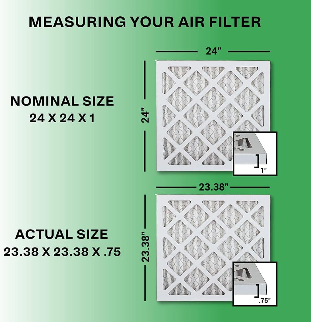 24x24x1 MERV 8 Pleated HVAC AC Furnace Air Filter with Activated Carbon (4-Pack, Black) K808584