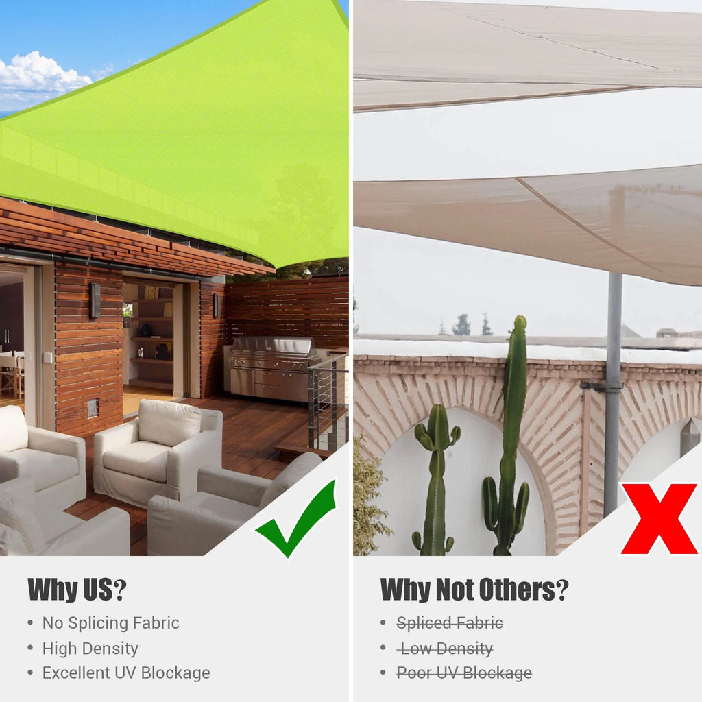 2 Pack 20x16 Ft 97% UV Block Rectangle Sun Shade Sail Canopy M4923