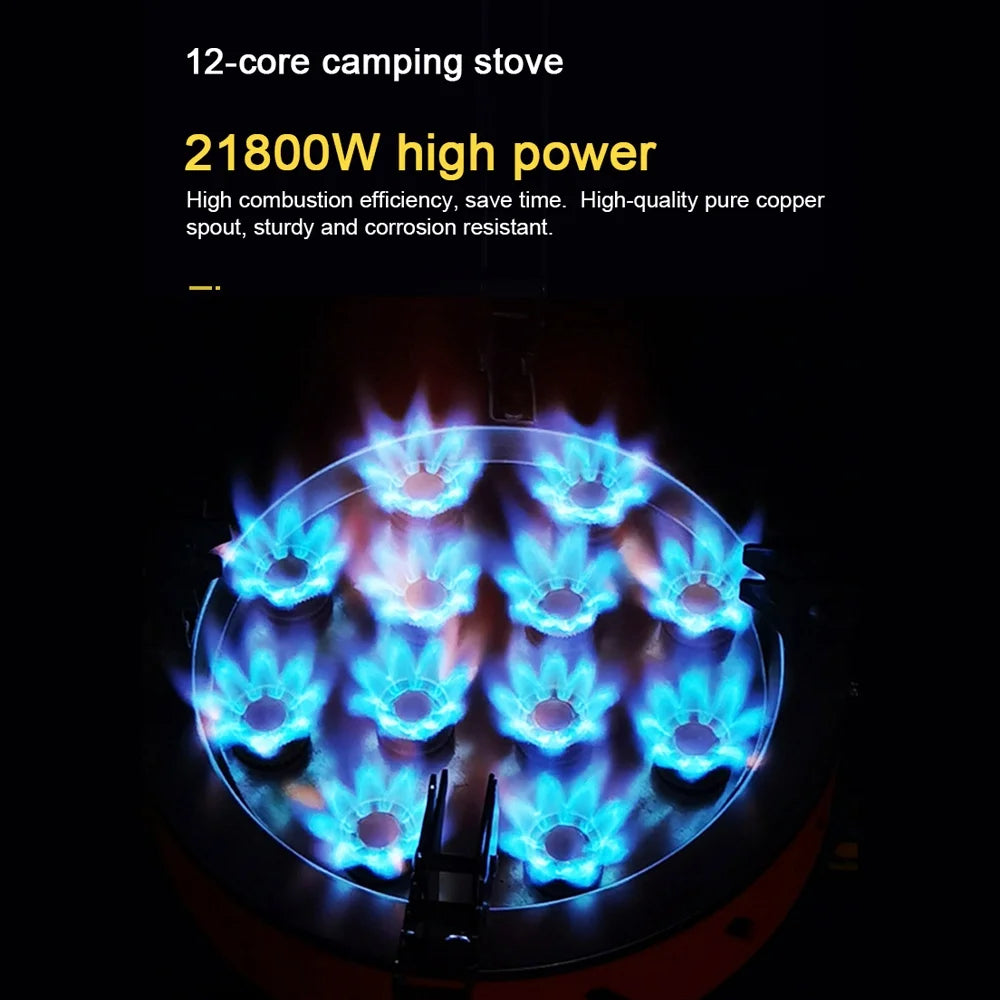 12 Core Windproof Backpacking Stove with Piezo Ignition R9078
