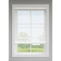 Cordless White Faux Wood Room Darkening Horizontal Blinds B8422