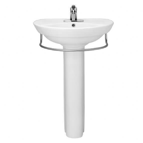 White Wall-Mounted Pedestal Lavatory Top with Single Faucet Hole G74729