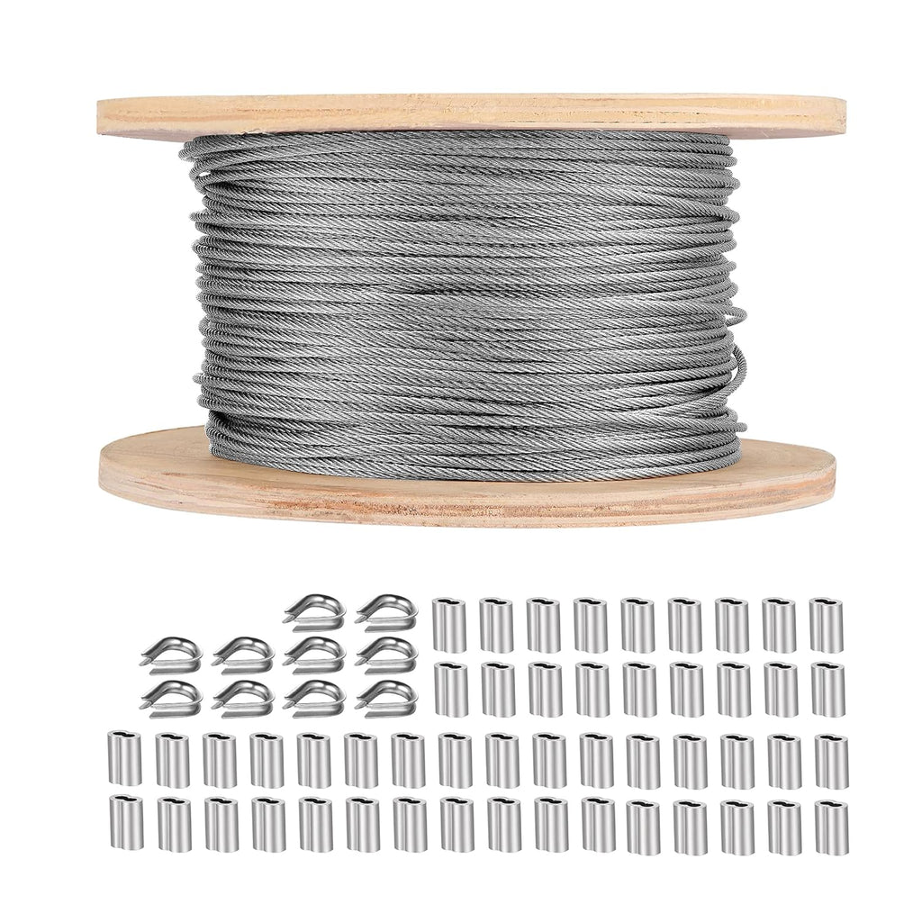 1/8 Stainless Steel Cable Wire Rope, 400FT T316 7x7 Strand Core C373006