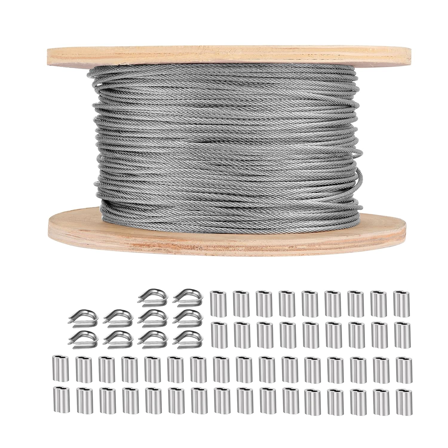 1/8 Stainless Steel Cable Wire Rope, 400FT T316 7x7 Strand Core C373006