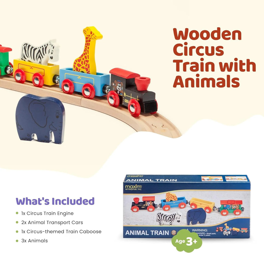 7 Piece Wooden Animal Train Set S784