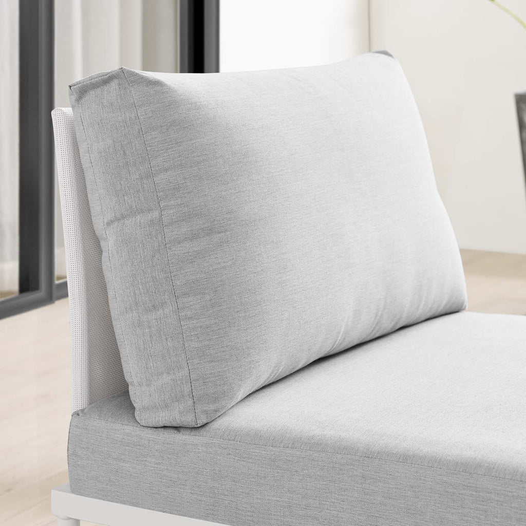 White Gray Aluminum Armless Patio Chair C986