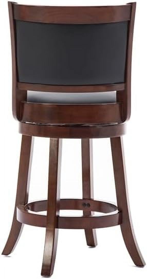 Mid-Century Wood Swivel Stool in Cherry/Black C823