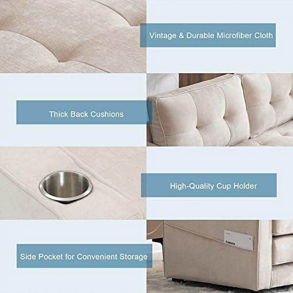 Full Size Futon Sofa Bed Chenille Loveseat Sofa Sleeper Pull Out Couch Q50479