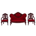Red Wooden Dollhouse Sofa Chair Set W99184