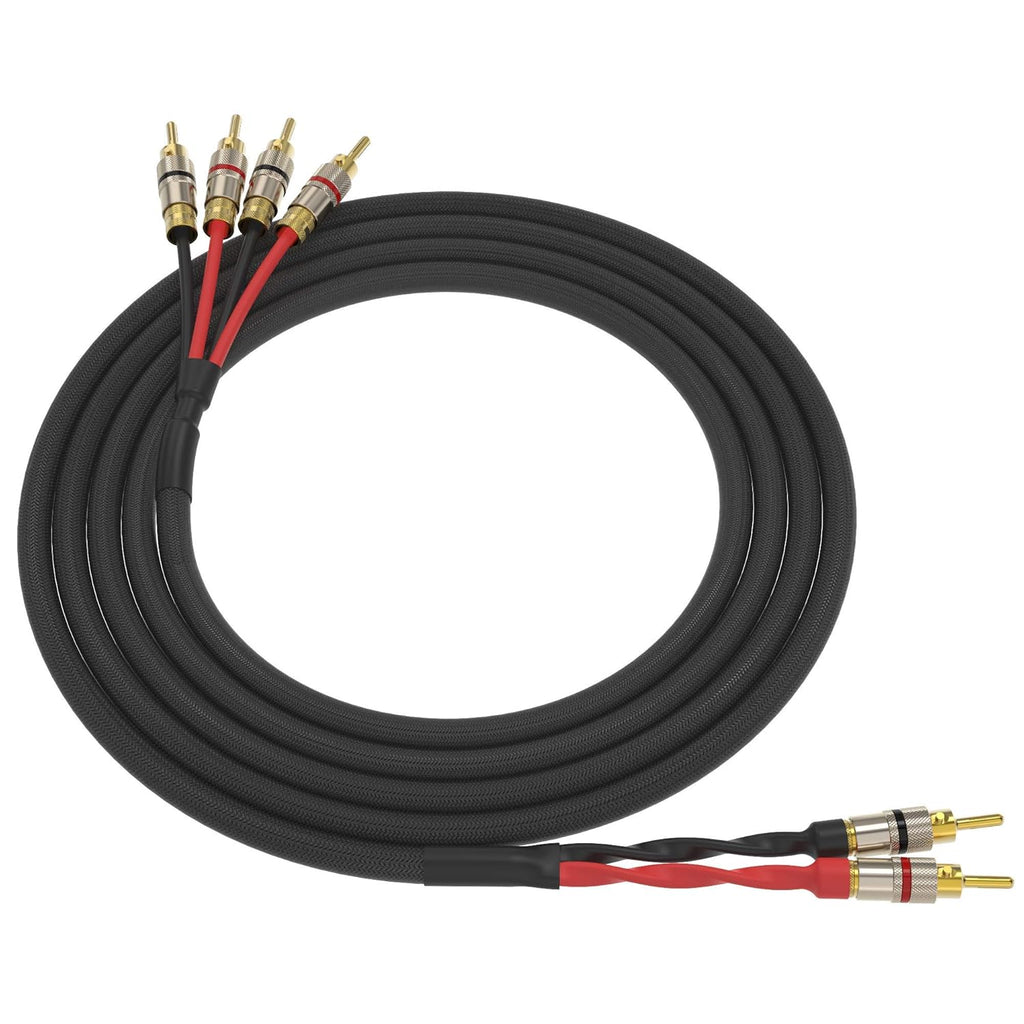 Black Gold Plated Locking Banana Speaker Cable 6 Feet F82386