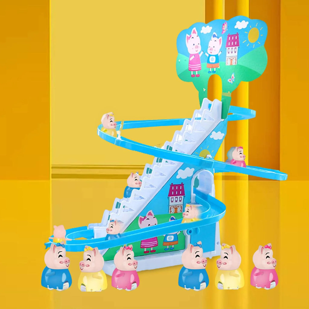 6 Pigs Electric Pig Climbing Stair Toy with LED Lights M192