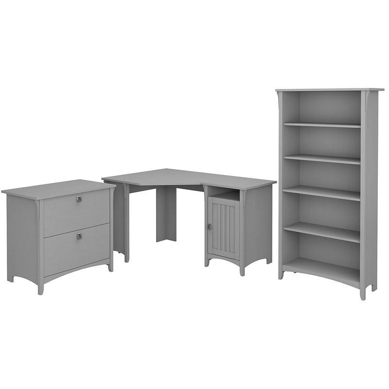 Corner Desk with Cabinet and 5 Shelf Bookcase T858165