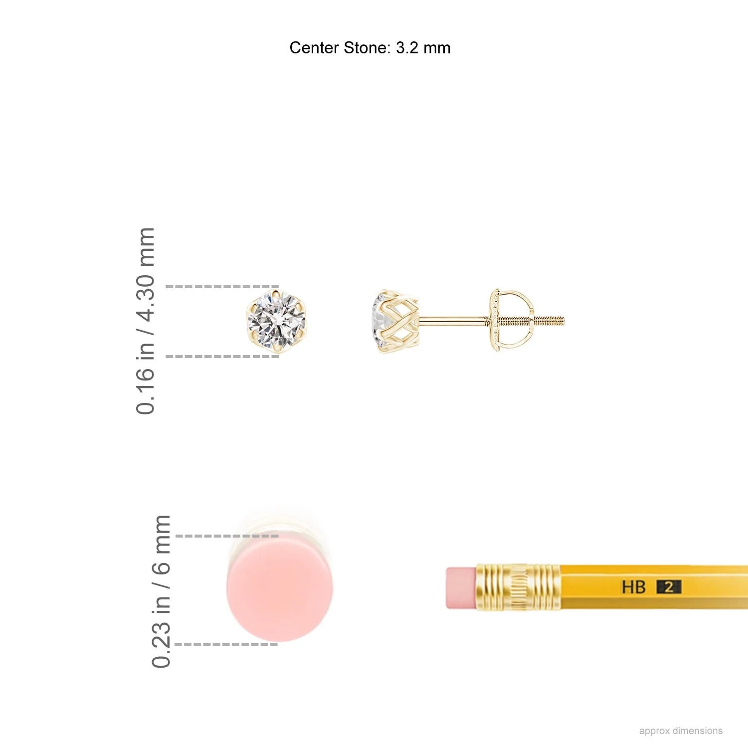 14K Yellow Gold Diamond Solitaire Stud Earrings G962821