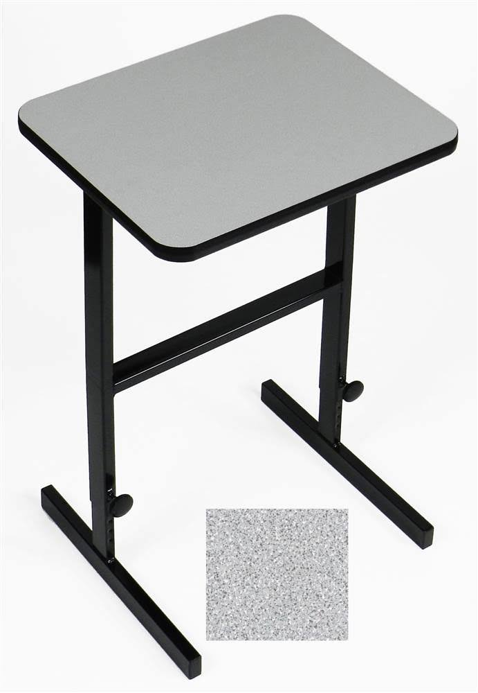 Gray Granite High Pressure Laminate Top Adjustable Standing Height Work Station O72574