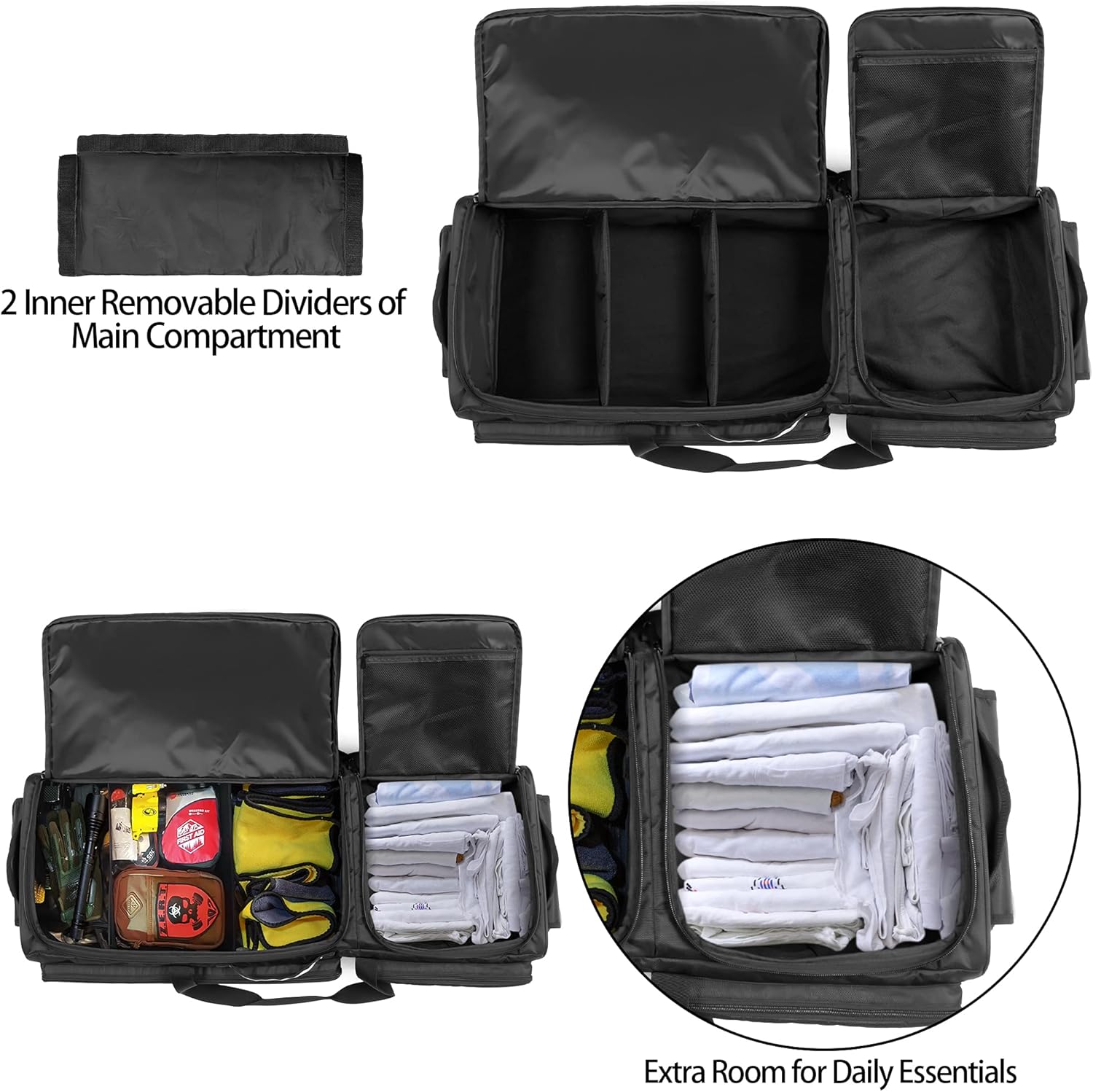 Under Seat Storage Bag with Inner Dividers & Multiple Pockets A56907