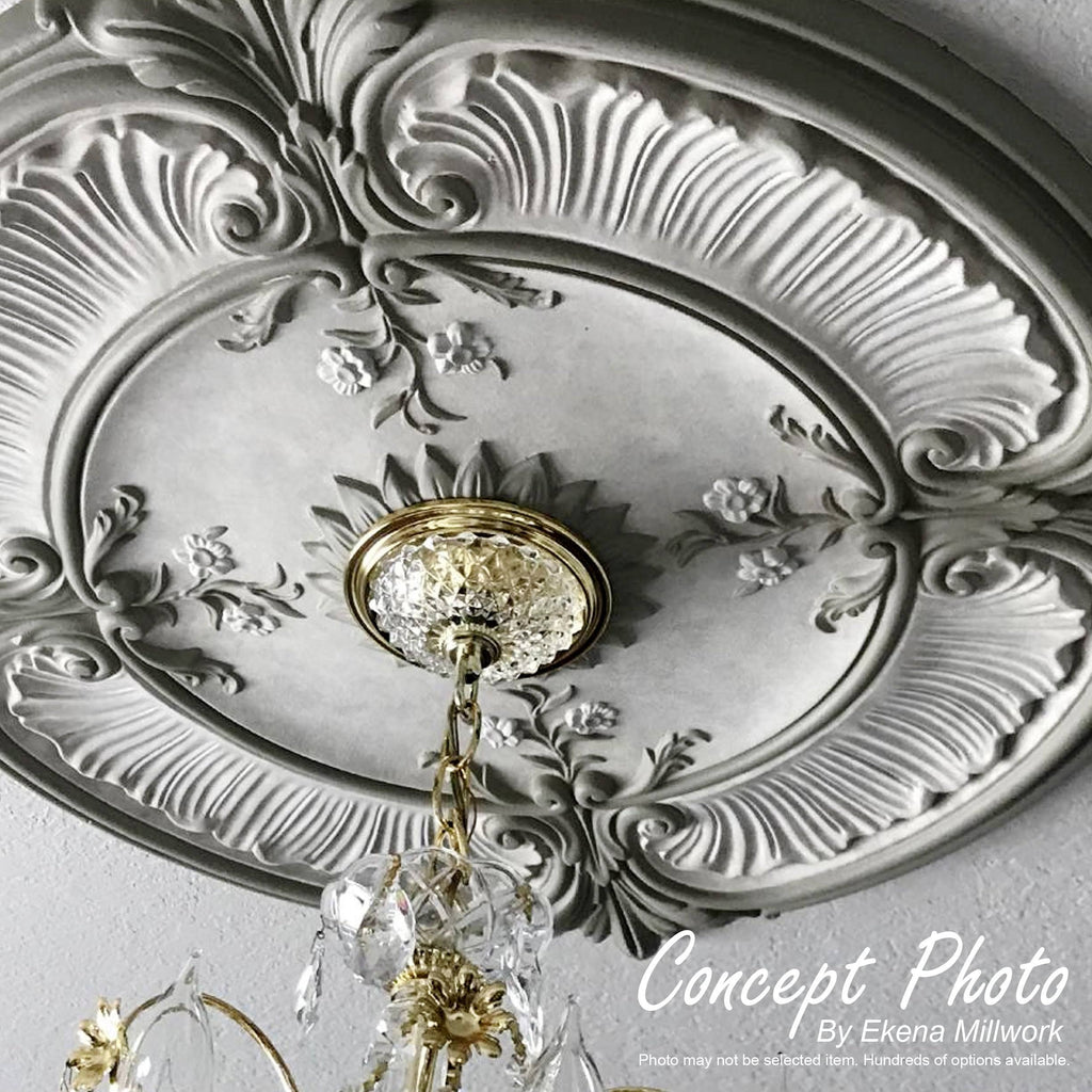 18 inchod x 3 1/2 inchid x 1 1/2 inchp Hand-Painted Flash Gold Ceiling Medallion L924483