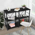 Black 3 Tier Industrial Sofa Console Table Z841132