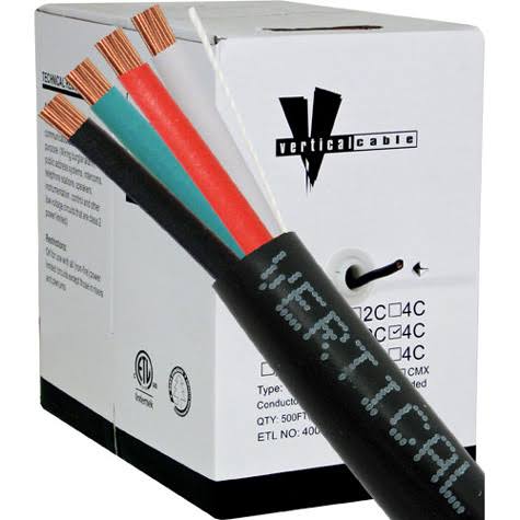 16AWG 4 Conductor Stranded Burial Spike Cable (Black, 500 Feet) R3247
