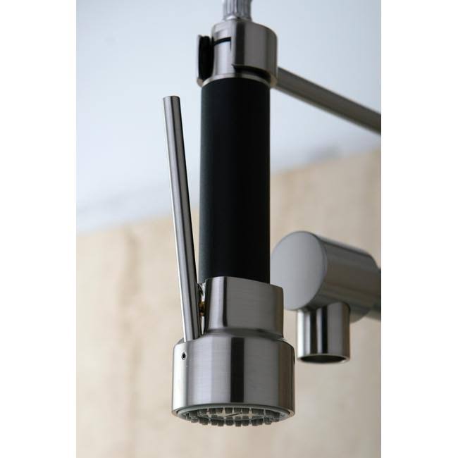 Satin Nickel Single Handle Pull-Down Kitchen Faucet D886
