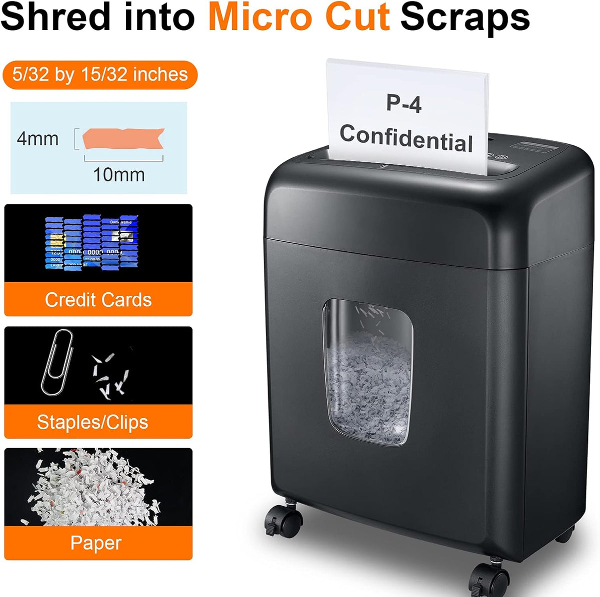 Micro Cut 8 Sheet Paper Shredder, Black, Pack of 2 B620
