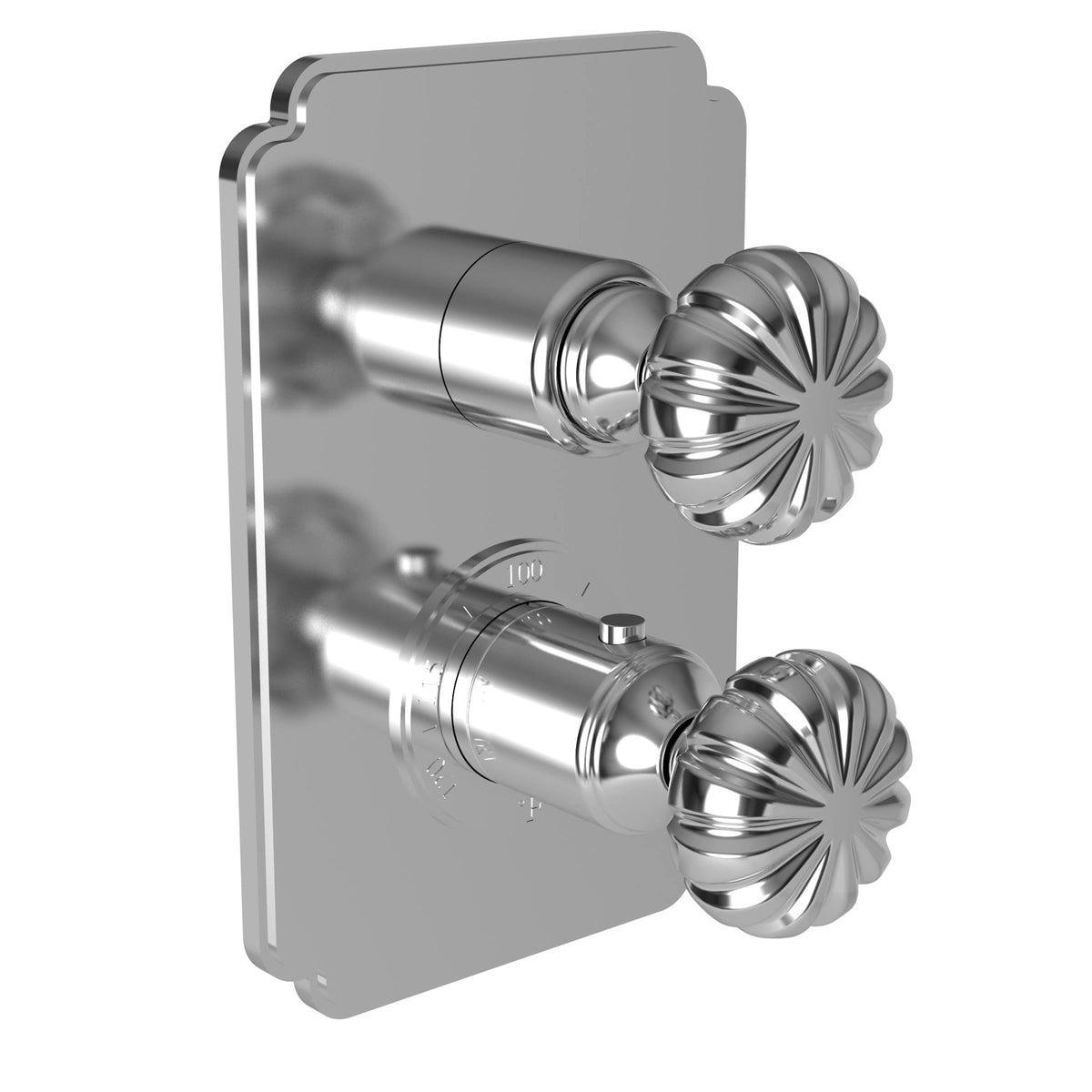 Flat Black Square Thermostatic Trim Plate with Handle W4170
