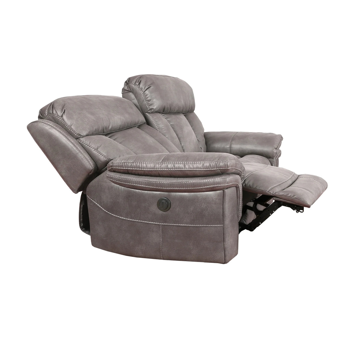 Gunmetal Fabric Power Loveseat H8454