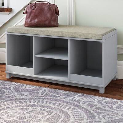 Gray Storage Bench A39768
