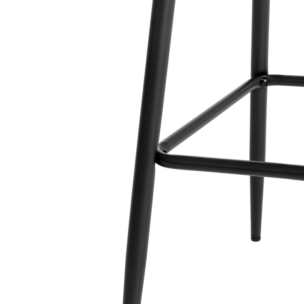 Grey PU Leather Bar Stool with Back, Set of 2 E48462