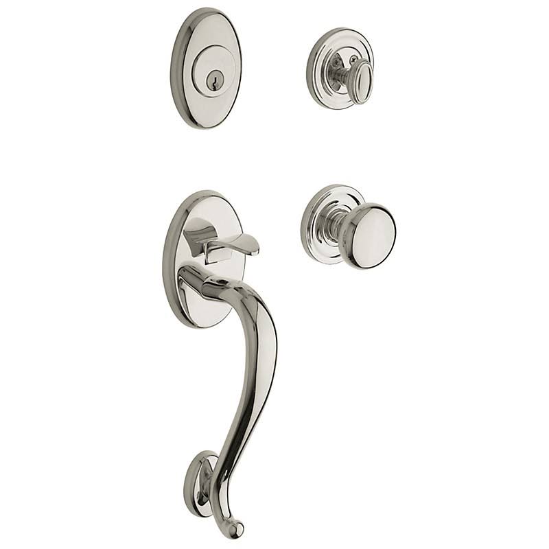 Satin Nickel Double Cylinder Handleset with Wave Lever N672617