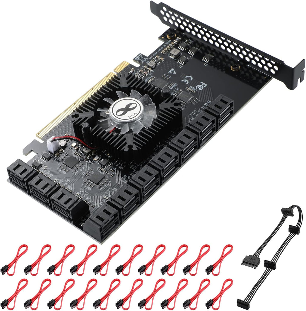 PCIe 6 SATA 4X Card with 6 SATA Cables and Low Profile Bracket E128269