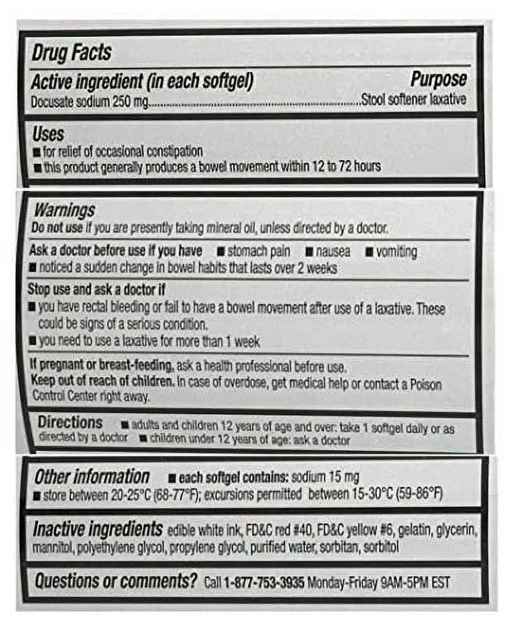Stool Softener 250 ct Z87453