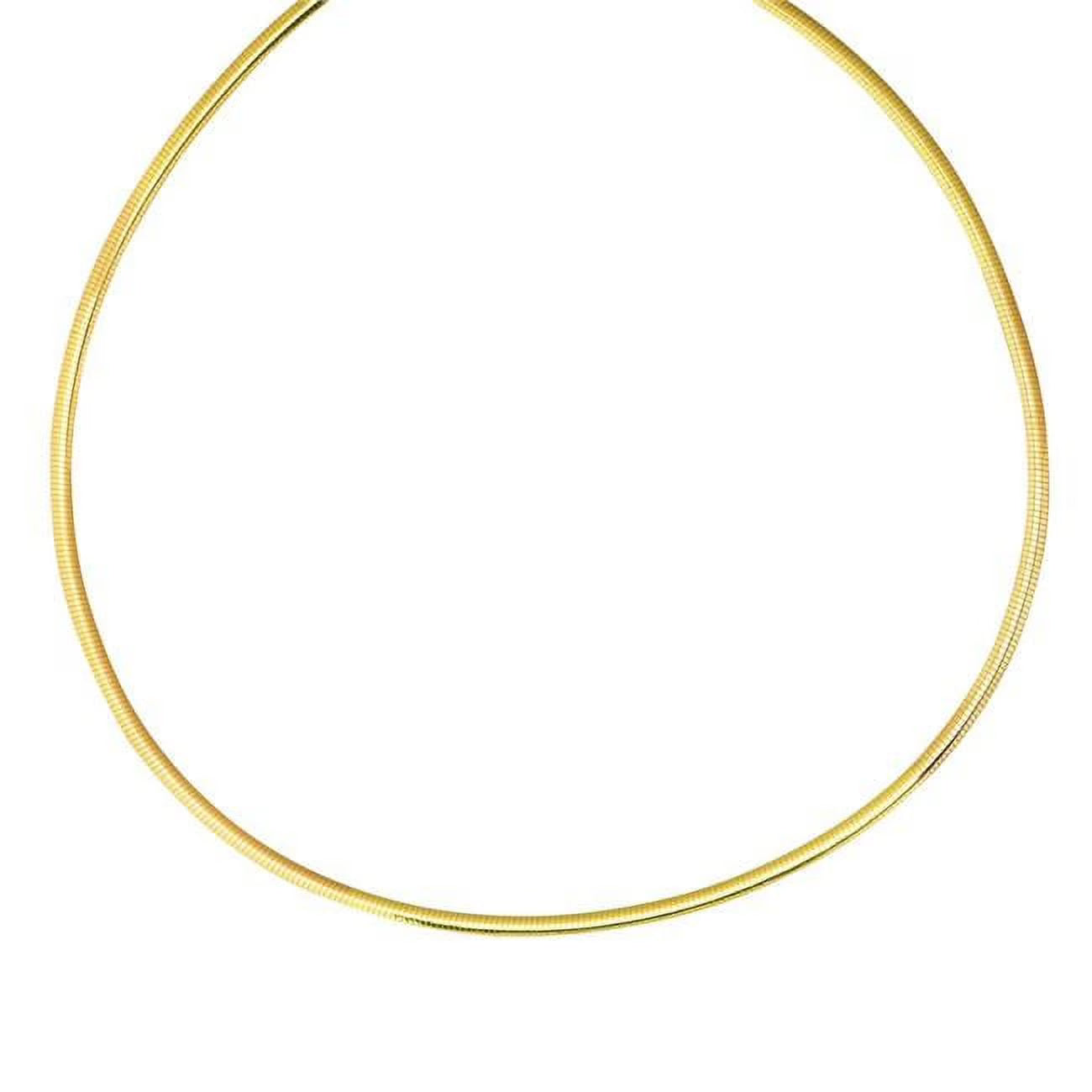 14K Sterling Silver Diamond Cut Omega Necklace with Lobster Clasp H166