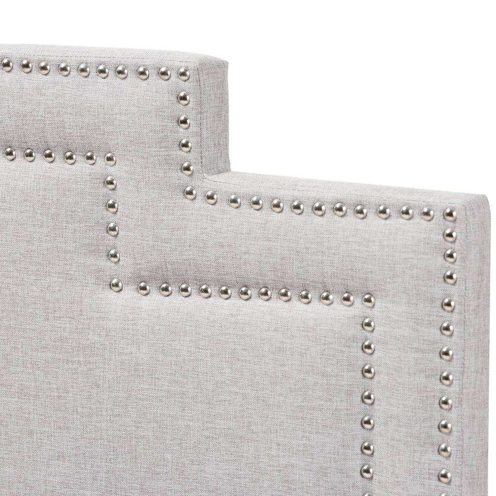 Greyish Beige Fabric Full Size Headboard Z68756