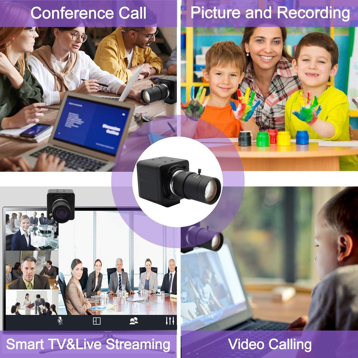 2MP USB Webcam with 5-50mm Varifocal Lens, Pack of 2 M537839