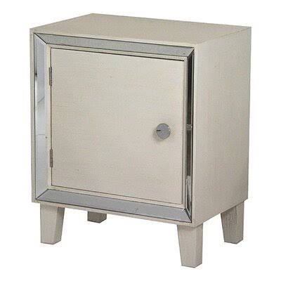 Antique White End Table with Storage P7104