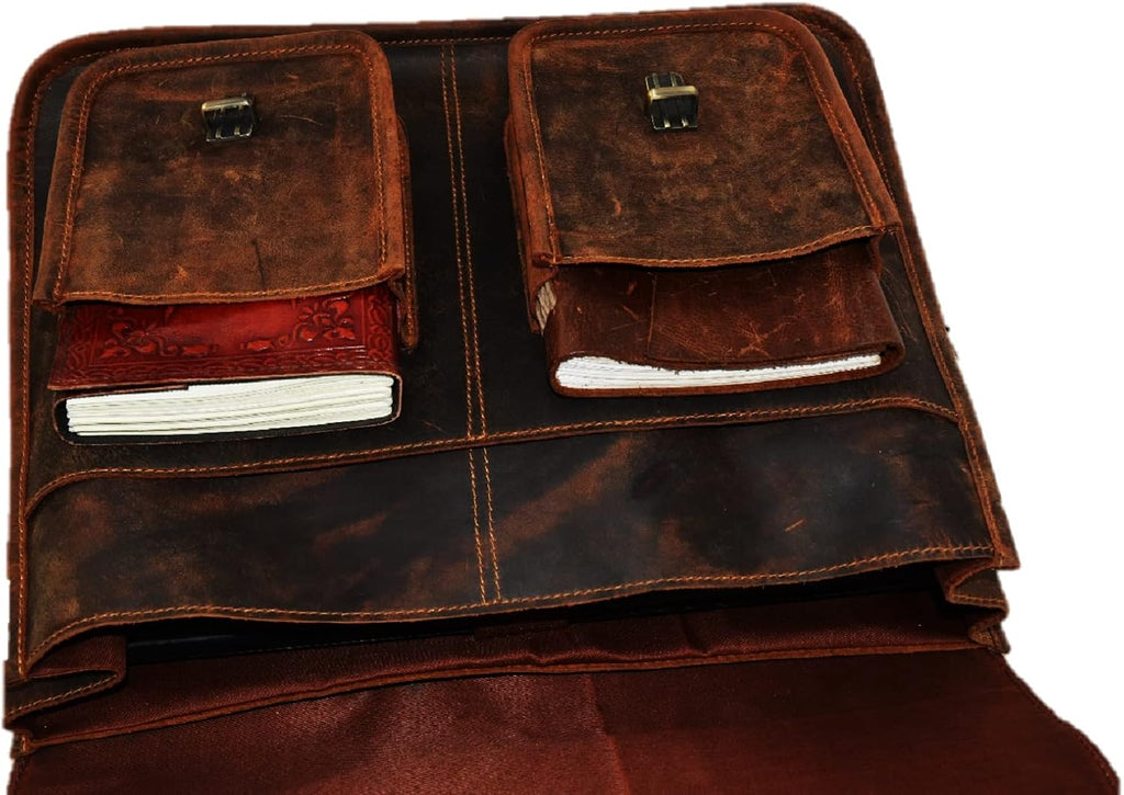 Leather Laptop Messenger Bag J3408