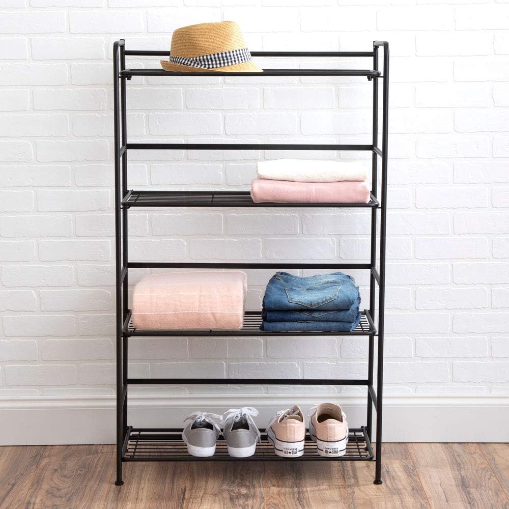 Black 4 Shelves Metal Bookcase A23825