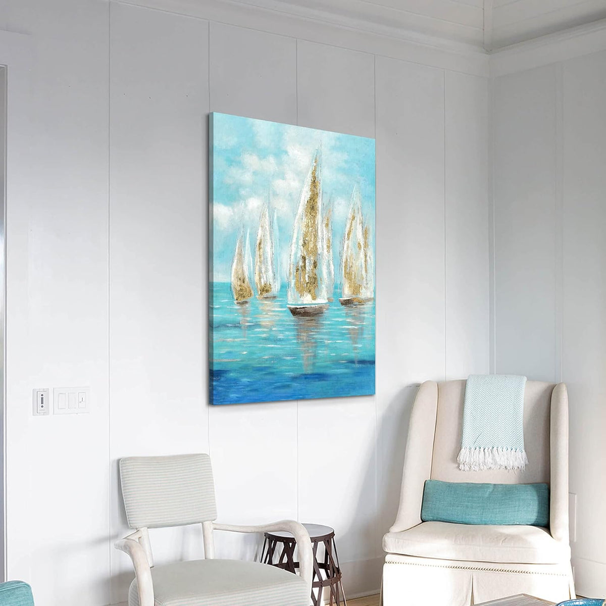 36 x 24 Hand-Painted Textured Canvas Wall Art U5044