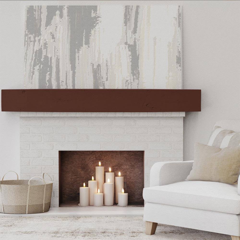 Natural Pecan Knotty Pine Faux Wood Fireplace Mantel A148