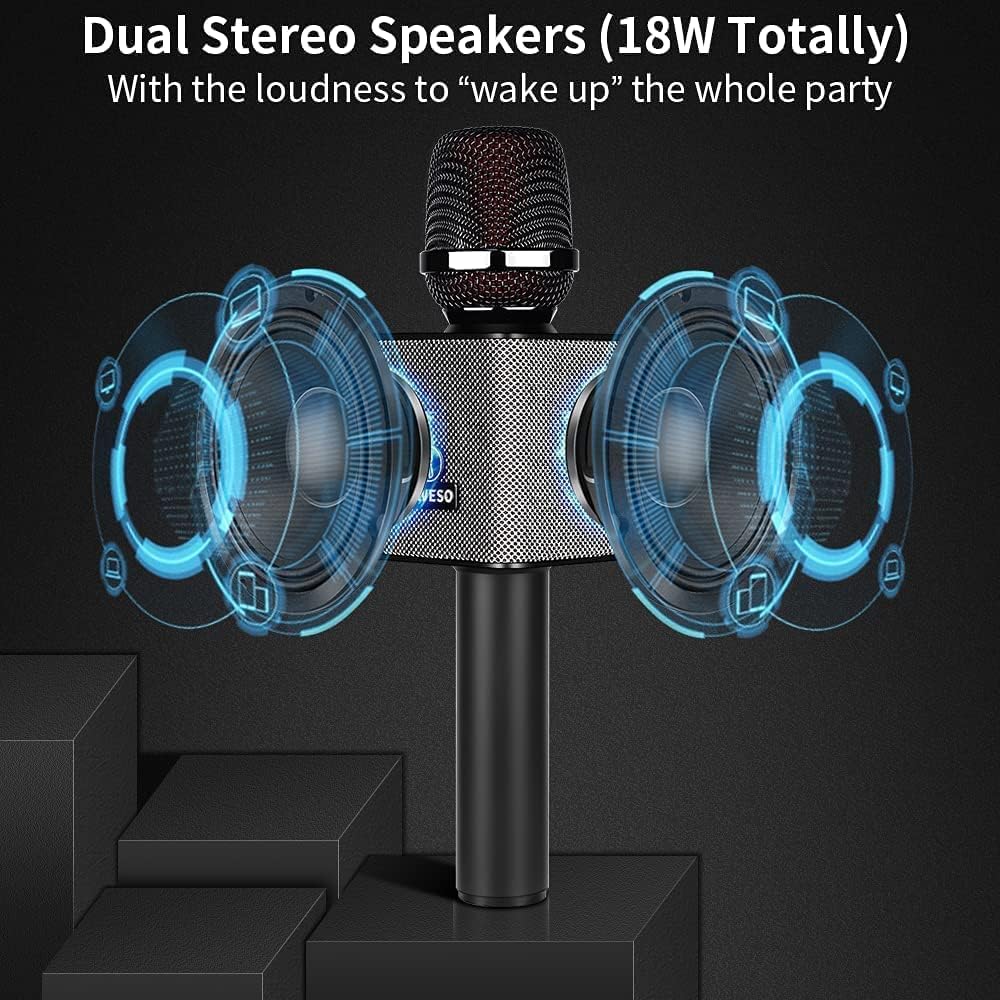Wireless Bluetooth Karaoke Microphone, 3-in-1 Portable Handheld Mic Speaker, 8h Sing O94336