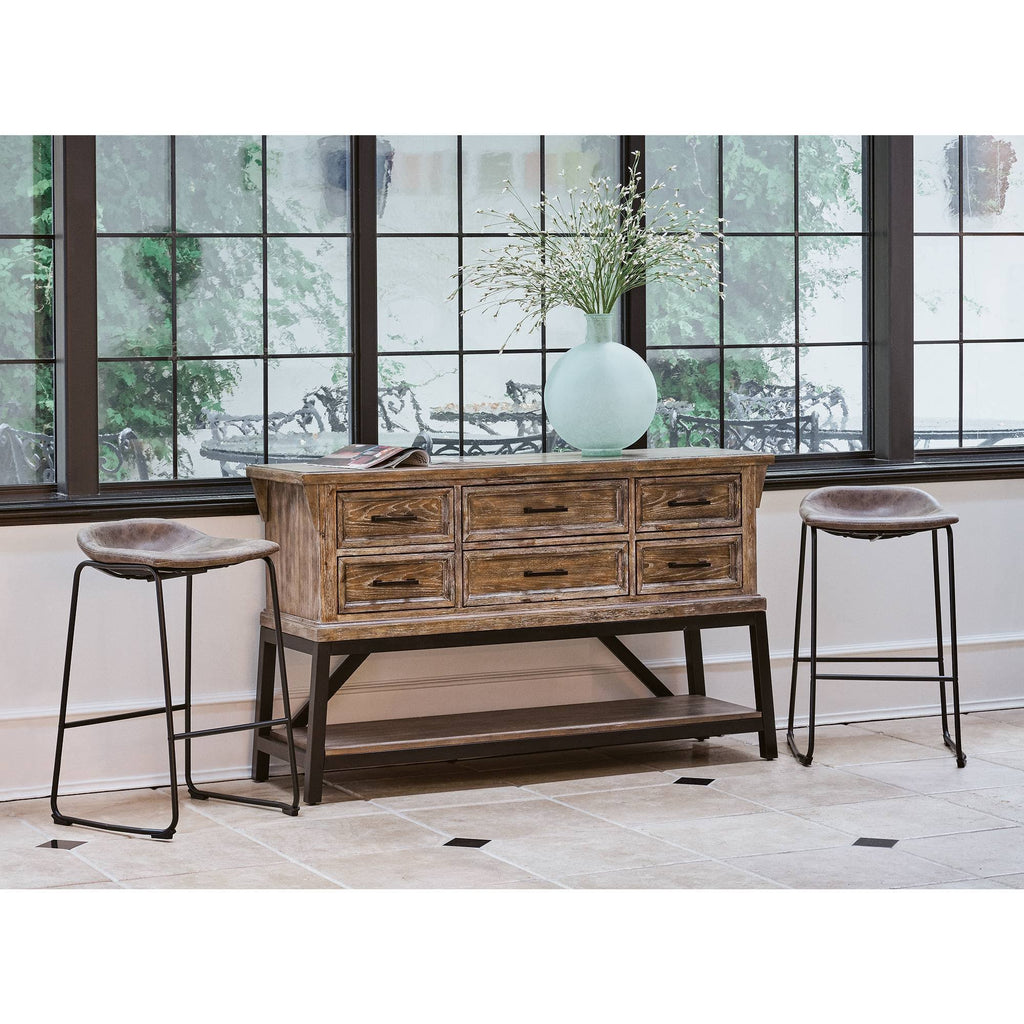 Brown Metal Bar Stool Set D4407