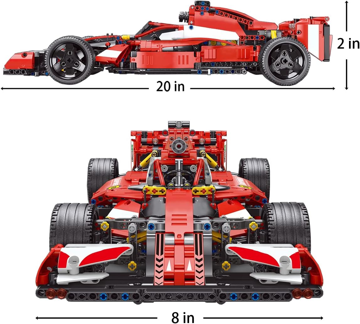 Red Super Sports Car MOC Building Blocks Kit, 1:10 Scale Sports Car Model Toys (1250 Pcs) I375858