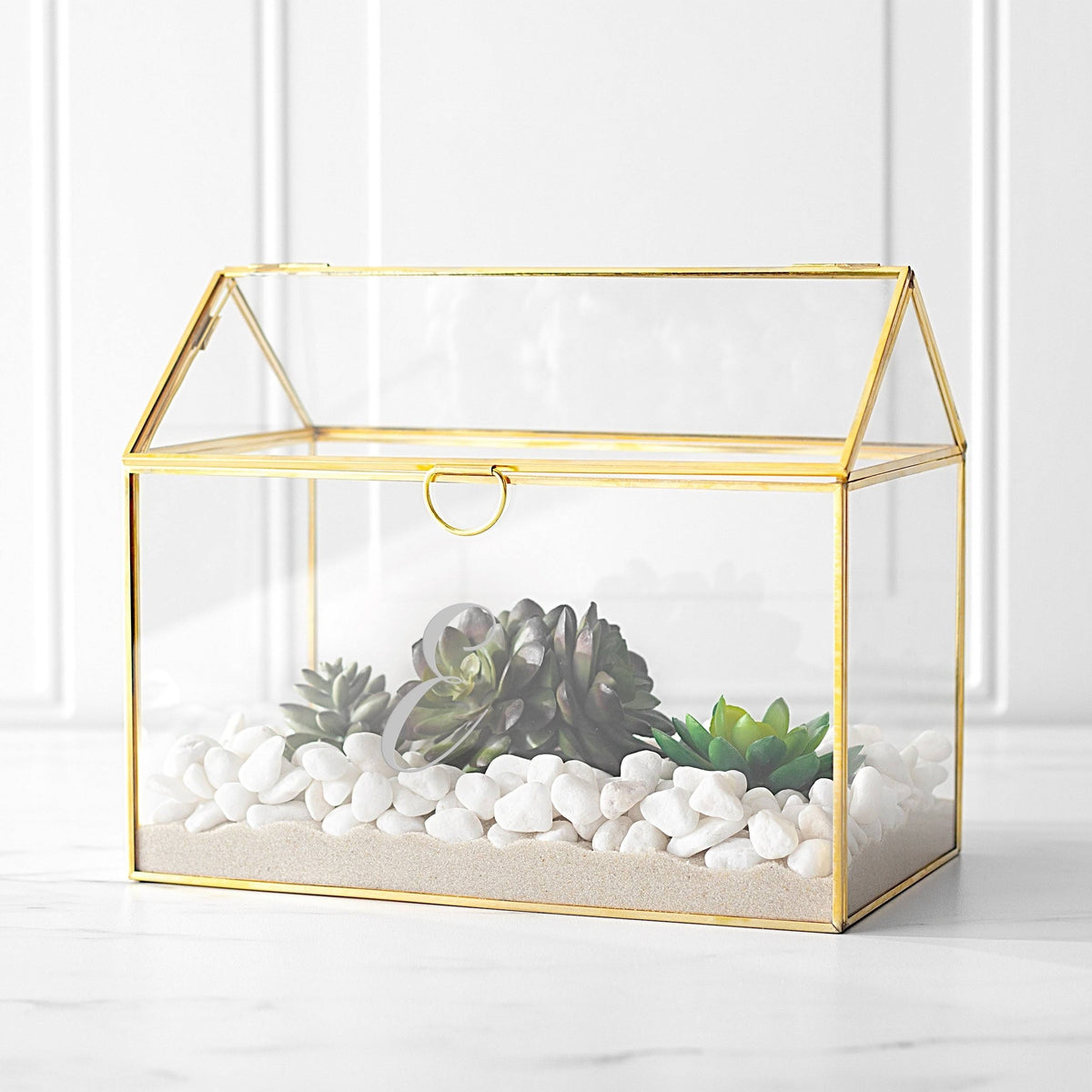 Gold Wedding Glass Terrarium Card Holder O287679