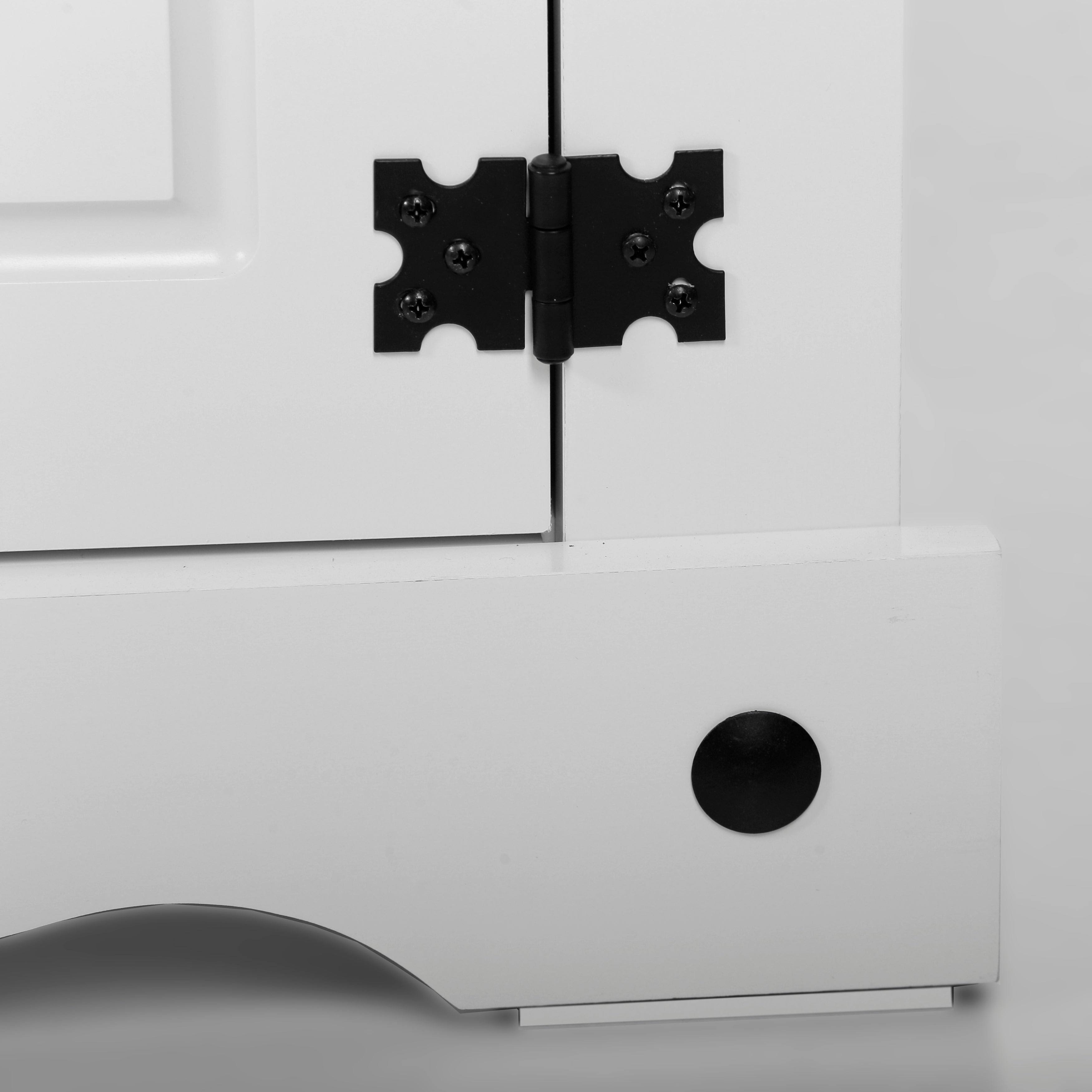 White 2-Door 5-Shelf Wood Bookshelf L3843