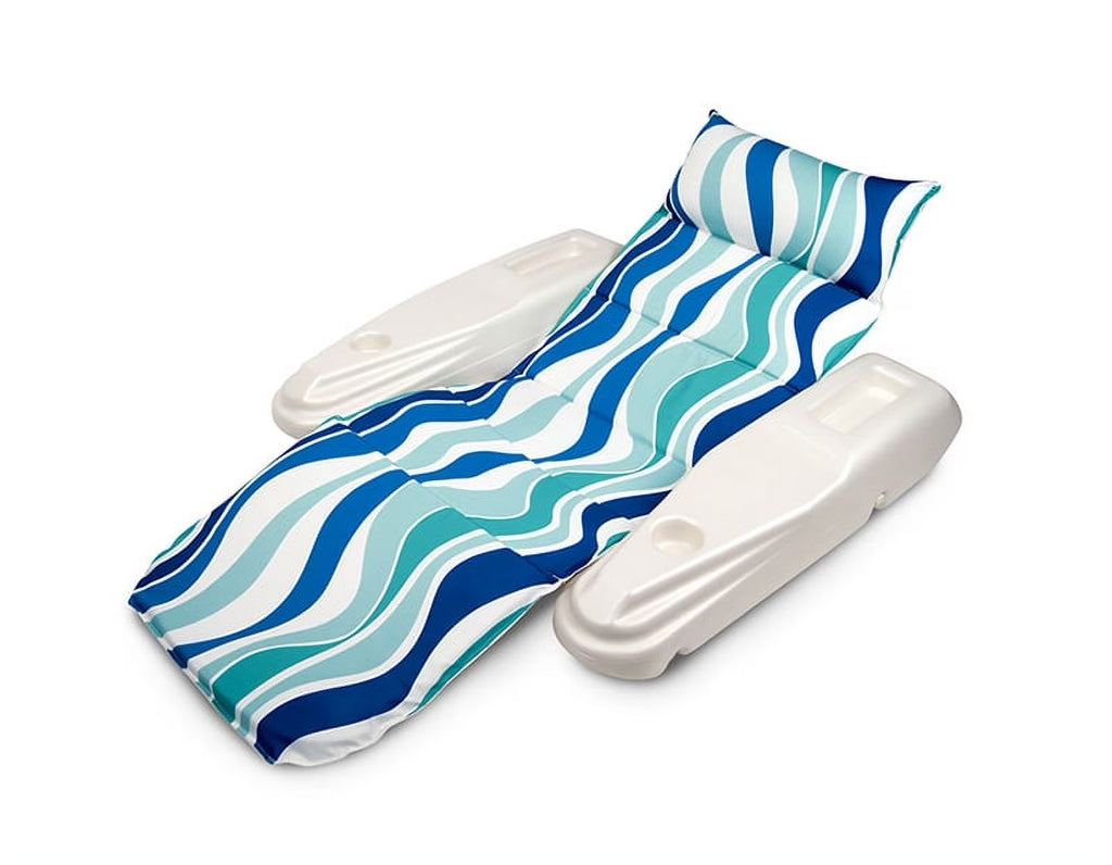 Blue Adjustable 1-Person Floating Pool Chaise Lounge M2114