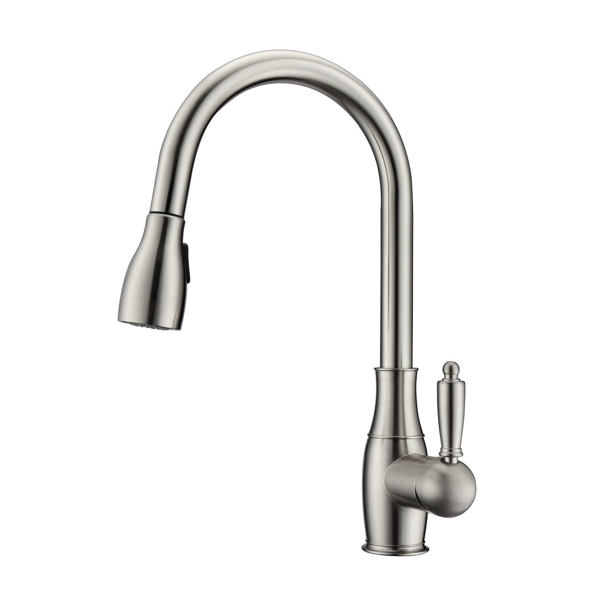 Brushed Nickel Kitchen Faucet Pull-Out Spray Metal Lever Handles T303