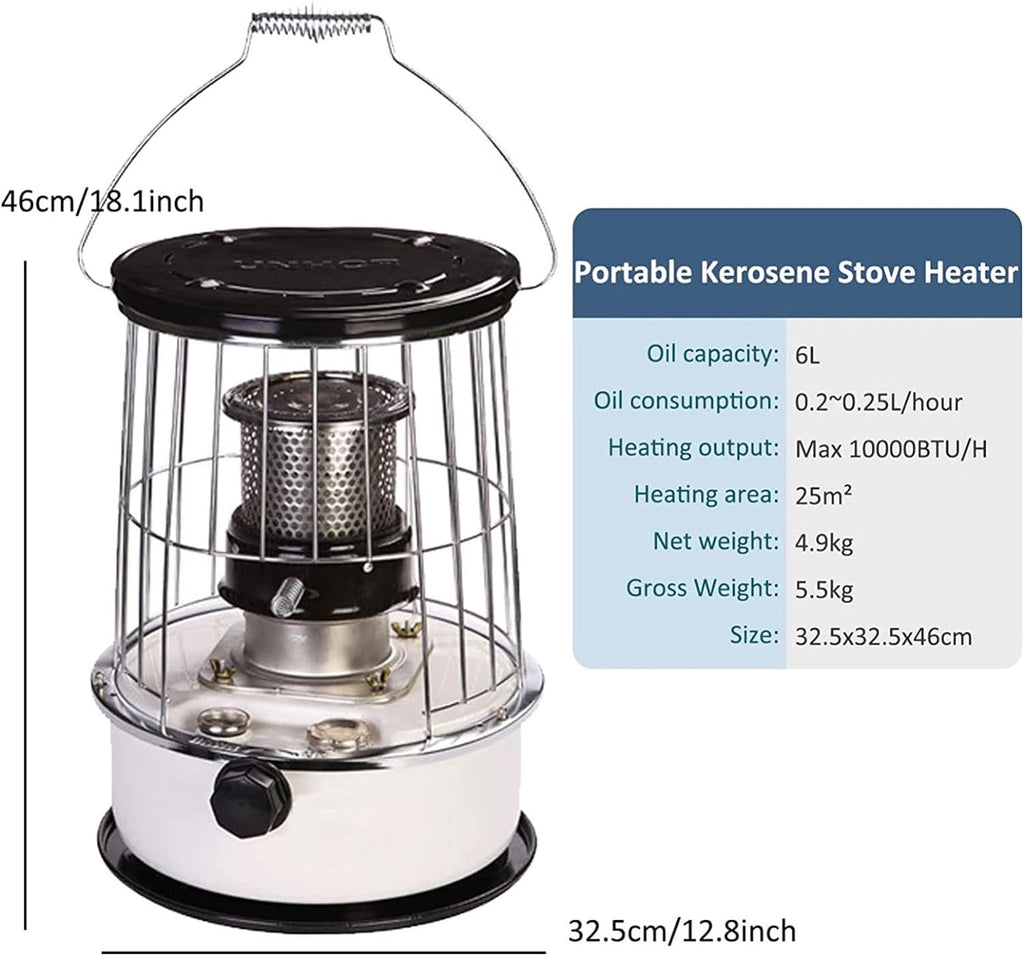 Portable Kerosene Heater Stove, 10000BTU, 6L T997