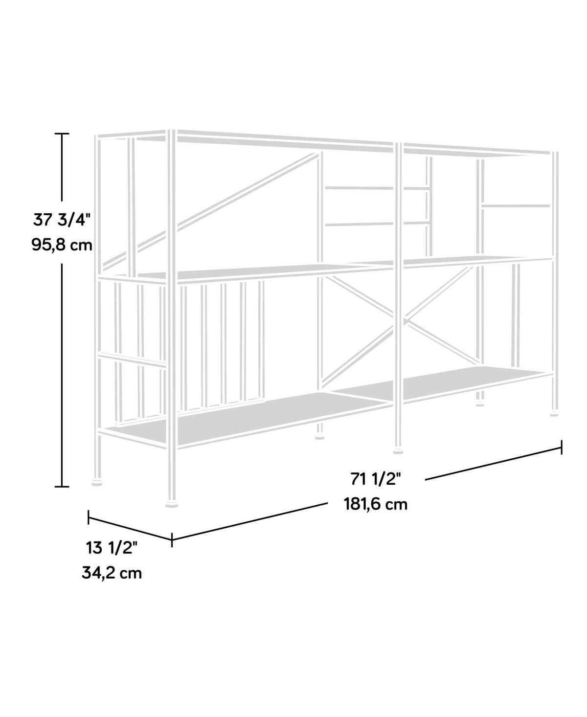 Black 2 Shelf Bookcase F865