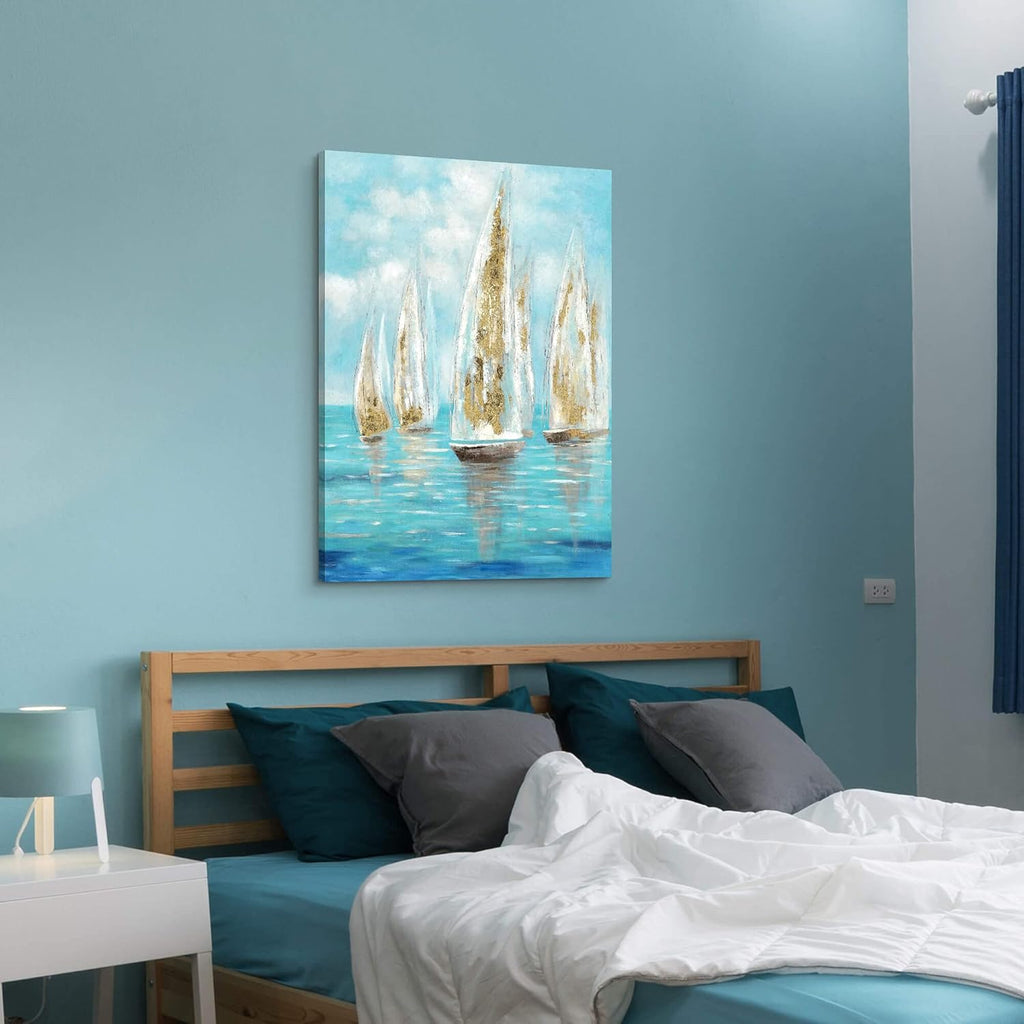 36 x 24 Hand-Painted Textured Canvas Wall Art U5044