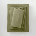 California King 100% Washed Hemp Solid Sheet Set Moss Green V499