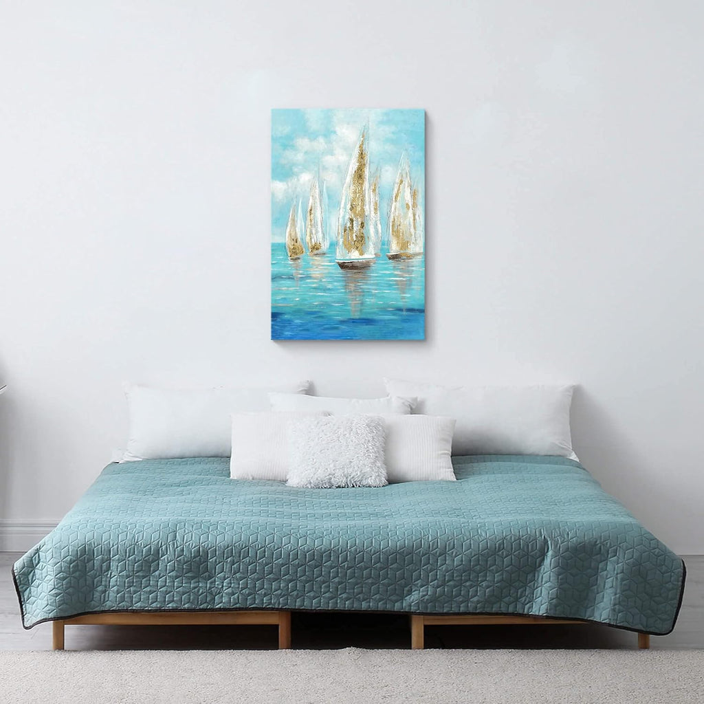 36 x 24 Hand-Painted Textured Canvas Wall Art U5044
